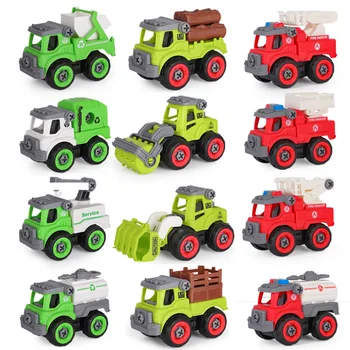 Puzzle Igrača Avto Matica Demontaža Nakladanje Razkladanje Inženiring Tovornjak Kopač Buldožer Otrok Vijak Fant, Kreativno Izobraževanje