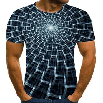 2020 Nov Tri-dimenzionalni vortex T-srajce za Moške Poletne 3D Tiskanja Priložnostne 3D T Shirt Vrhovi Tee XXS-2XL