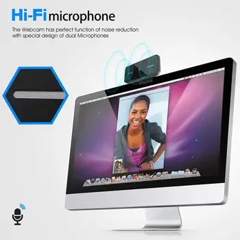 1080P HD Webcam, USB, HD Samodejno Ostrenje PC Camera Dvojni Mikrofon MIKROFON za Skype za Android TV, Računalnik, Kamera, USB Web Cam