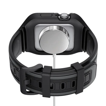 Tekoče Silikonski Trak s Zaščitni ovitek za Apple Watch Band 44 42mm iwatch Serije 6/5/4 wristbelt withe zaščitnik primeru