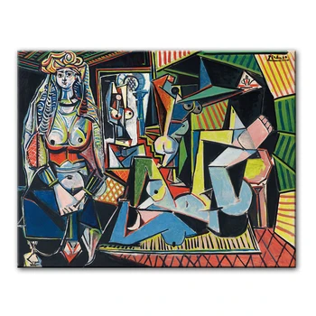 Les Femmes d'Alger Oljnih Slik Tisk Na Platno Znane Umetnine, ki jih Picasso Wall Art Natisne Stenske Slike Za dnevno Sobo Cuadros
