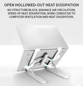 Prenosni Hladilnik Držalo za MacBook Air Pro Prenosnik Prenosnik Tablet Desk Vesa Zložljivo Prenosno Dnu Strani Hlajenje Stojalo
