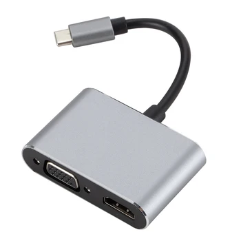 USB 3.1 Tip C Na VGA Multiport Adapter USB-C HDMI 4K UHD Pretvornik Vrata HUB Adapter