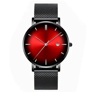 Nove Pisane Reloj De Pulsera Moške Priložnostne Ure Moda Gradient Koledar Poslovnih Očesa Trak Velik gumb za Izbiranje Moško Obleko ročno uro