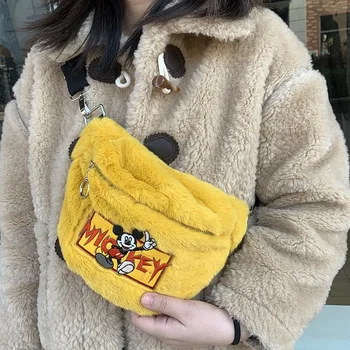 Disney Mickey mouse plišastih messenger bag lutka torba risanka minnie dekle, dama majhne pasu vrečko prsih vrečko