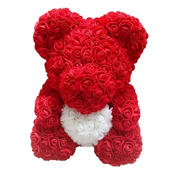 Lep Velike Rdeče Rose Cvet Nosi Igrače, Okraski, Darila za Valentines ' s Day 25 cm Trgovina