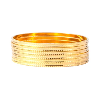 6pcs Nove Afriške Dubaj bangles za ženske Etiopski nakit bakreno zlato Barvo bangle& zapestnica poročni nakit