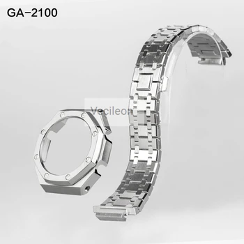SS-2100 GA2100 Kovinski Watchband Ploščo Watch Primeru iz Nerjavečega Jekla 316L Watch Pasu Z Orodji, ki so na Debelo Watchband GA2100