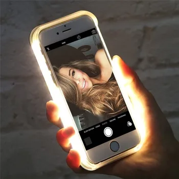 Za iPhone 7 8 6 6s Plus Svetlobe Primeru Telefon za iPhone 11 X Xr Xs Max Selfie sveti Žareče Primeru Pokrovček za iPhone 5 5s Telefon Vrečko