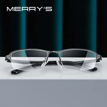 MERRYS DESIGN Moških Titanove Zlitine Očala TR90 Noge Poslovnih Kratkovidnost Recept Očala Optični Okvir S2202