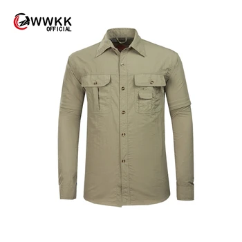 WWKK 2020 nove Moške Poletne Pohodniške Majice Quick Dry Športih na Prostem Dihanje Ribolov, Pohodništvo, Kampiranje Tanke Splice Oblačila