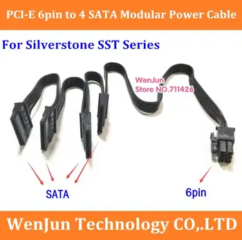 Visoka kakovost 6Pin PCI-E moški do 4 SATA 15pin Modularno Napajanje Kabel za Silverstone SST-Serije ST