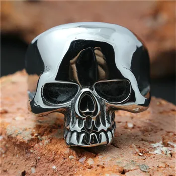 1pc Lastest Design !! Mens vroče Fant Skull Glave Obroč iz Nerjavečega Jekla 316L Punk Stil Obroč