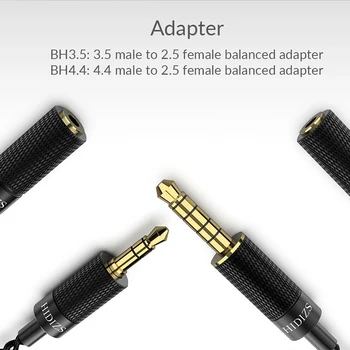 HIDIZS BH4.4 BH3.5 4.4/3.5 Moški 2,5 Ženski Uravnoteženo Adapter za od 4.4/3.5 mm vmesnik Audio izhod in 2,5 mm vmesnik IEM