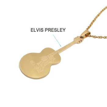 DICARLUN Elvis Presley Nakit Zlato Kitaro, Ogrlico, Obesek iz Plemenitega Jekla Črke Elvis Presley Memorial Ogrlica Moški Ženske