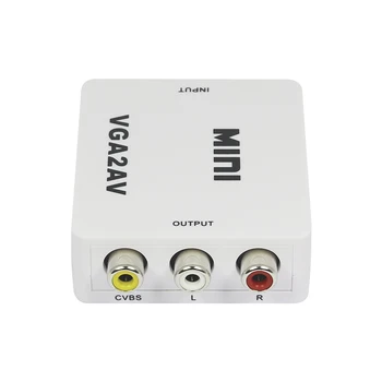 1080P 1.4 Visoka Kakovost Mini VGA RCA AV Pretvornik z 3.5 mm Audio, VGA CVBS+Audio Converter za TV/PC/PS3
