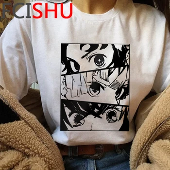 Japonski Anime Demon Slayer Majica s kratkimi rokavi Moški Ulzzang Harajuku Majica 90. letih Risanka Grafiko Kimetsu Ne Yaiba Kul T-shirt Vrh Tees Moški