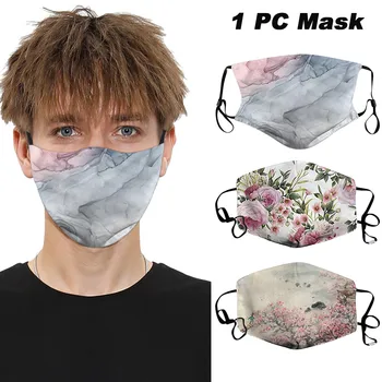 Moški Ženske Modni Cvjetnim Tiskanja Mehka Maska Za Športe Na Prostem Stranka Dustproof Windproof Zaščitne Maske Stroj Za Večkratno Uporabo Tkanine Masko