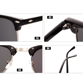 DYTYMJ Polarizirana sončna Očala Moški Letnik Klasična Semi-Rimless sončna Očala za Moške Luksuzne blagovne Znamke Oblikovalec sončna Očala Očala Ženske