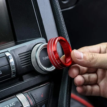 Rdeča Aluminija Smerniki Glasnost Nastavi Nadzor Gumb Pokrov Tesnilo Trim Notranja Oprema za Ford Mustang