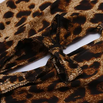 Ženske Onesies Leopard Romper Obleka, Sexy Plus Velikost Čipke trim Perilo Backless Povodcem Sleepwear Nighty Babydoll Srajca