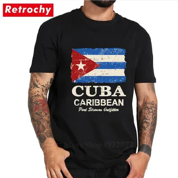 Kuba Navijači Razvedriti Tshirt Za Moške je Kuba Nacionalno Zastavo Design Tee Majica Kratek Bombaža T-srajce Nostalgično Slog Poletje Komunizma Vrhovi