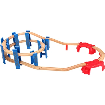 26PCS Plastično Spiralo Železniške proge Lesa Železniške dodatna Oprema Track Most Pomolov Z Prilegajo Lesene Thoma Biro Skladbe Igrače za Otroke