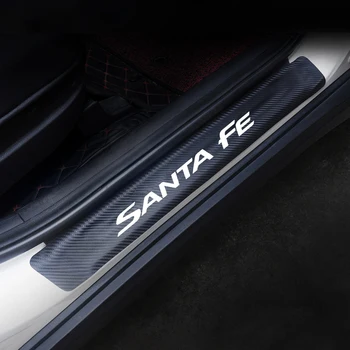 4pcs Za Hyundai Santa Fe TM 2019 2020 PU Usnje Auto Vrata Polico Nalepke Dobrodošli Pedala Anti Scratch Zaščitnik Dodatki