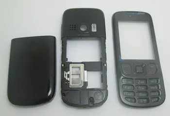 Silver Black Metal Classia Ohišje Pokrov Plošče Primeru Tipkovnica Tipkovnica Nokia 6303 6303c z odprto orodja