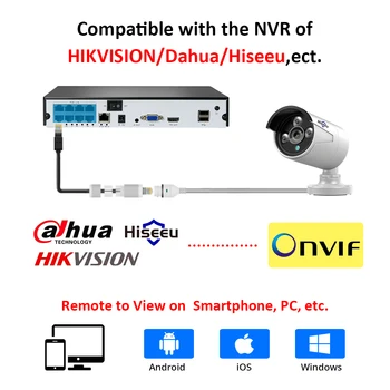 Hiseeu 1536P POE IP Kamera ONVIF H. 265 Avdio Snemanje CCTV Fotoaparat 3.0 MP Vodotesen IP66 Prostem Home Security Video Nadzor