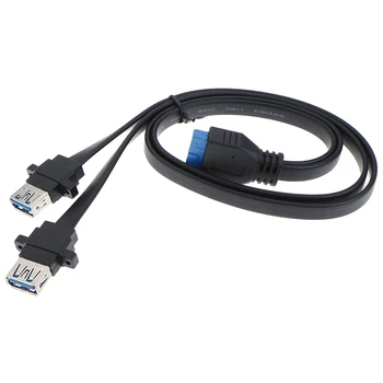 USB 3.0 Ženski Vijak Panel Mount Dvojni Vmesnik Za Matično ploščo 20 Pin Kabel