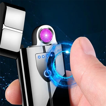 2020 Nova USB lažji Obračanje Loka lažji za kajenje USB polnjenje Elektronske Plazme Windproof Vžigalnik Pripomočke za Moške