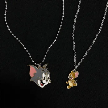 Gothic Ins Harajuku Živali Tom & Jerry, Risanka Emajl Obesek Choker Veriga Ogrlica Hiphop Kul Ljubitelje Unisex Kratka Ogrlica