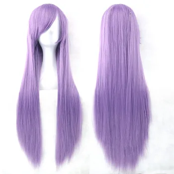 Cosplay lasuljo cos lasuljo pisane dolge ravne lase lasuljo anime lasuljo 80 CM barvne lasuljo, nižji ceni na debelo