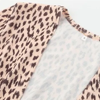 Ženska bluza 2020 Leopard Dolg Rokav Majico, Jopico Priložnostne Jeseni Kača tiskanja Tanke Dolge Kimono plašč Plus Velikost Ženske Oblačila