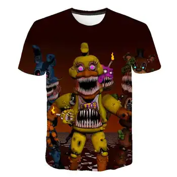 3 Do 13 Let, Pet Noči Na Freddys 3D Oblačila za Otroke, Otroci, Fantje, Dekleta, Kratek Rokav t shirt Majica Vrhnja oblačila Otrok T-shirt
