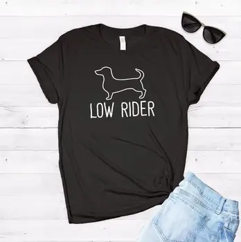 Low Rider Jazavičar pes tiskanja Ženske tshirt Bombaž Priložnostne Smešno majica s kratkimi rokavi Za Lady Yong Dekle Top Tee Hipster Spusti Ladje S-406