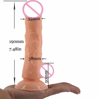 Kožo občutek Realističen Dildo mehko Tekoče Velik Velik Penis priseska Vibrator Sex Igrače za Žensko Odraslih Ženska Masturbacija