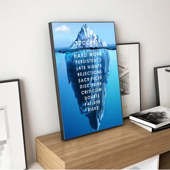 Ledeno goro Uspeha Platno Plakat Krajine Motivacijske Platno Wall Art Ponudbo Nordijska Tiskanja Steni Sliko Inspirativno Sodobne