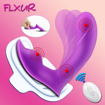 FLXUR Metulj Nosljivi Dildo, Vibrator za Ženske Daljinski upravljalnik Dildo G Spot Klitoris Stimulator Hlačke za Odrasle Sex Igrače za Ženske