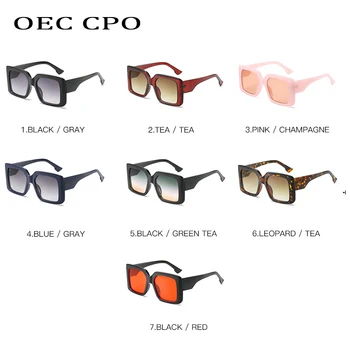 OEC CPO Prevelik Kvadratnih sončna Očala Ženske Modne blagovne Znamke Ravno Top sončna Očala Za Žensko Gafas Odtenek Retro Ženske Očala UV400