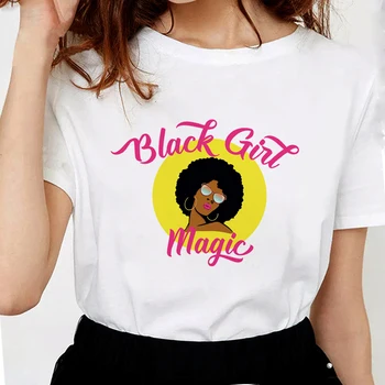 Black Magic Girl majica s kratkimi rokavi Ženske Novo Poletje Harajuku Črko T-majice za ženske Mehko Bombažno Lepa Afriške Beli Vrhovi S301