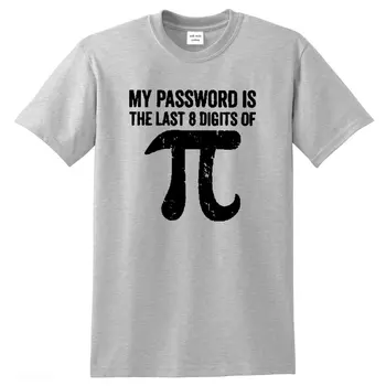 Moška T-shirt Bombaž Matematične enačbe tiskanja smešno moški majica Fashion kul fantje Tshirt moje geslo je zadnji številki pi
