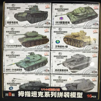 8pcs/set 1:144 Svetovno Vojno Tankov 4D Skupščine, Model Tiger T34 Lov Tank Scene Pesek Tabela Model World of Tanks Zbirka