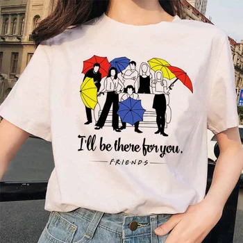 Prijatelj tv show ženske femme oblačila majica s kratkimi rokavi ženske t-shirt vrh tee srajce harajuku poletje 90. letih tshirt grunge ulične