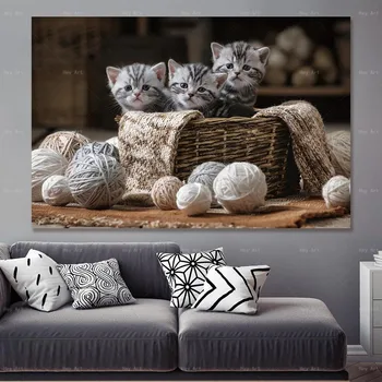 Mačka umetnosti Plakatov in Fotografij Platno živali slikarstvo Stenske slike za Dnevna soba brez okvirjev tiskanje