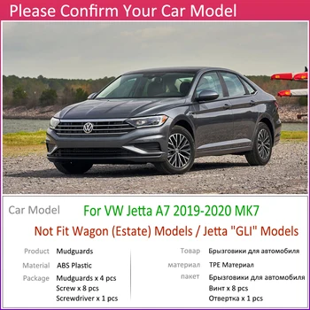 4PCS Spredaj Zadaj Avto Mudflap za Volkswagen VW Jetta A7 Mk7 7 2019~2020 Fender Blato Zavihki Stražar Splash Zavihek Blatniki Dodatki
