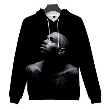 Chris Brown 3D Tiskanja Hoodies Licenčnine s lepršav Hoody Moda Hip Hop Long Sleeve Majica Chris Brown Hoodies Ulične Puloverju