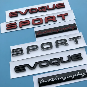 ŠPORT EVOQUE Črke Emblem Bar Logo za Zemljišča, ki so Range Rover SV Avtobiografijo ULTIMATE Edition Bar Značko Avto Styling Trunk Nalepka