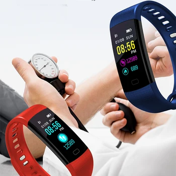 LIGE Nove Pametne Gledajo Moški Ženske Tek, Plezanje, Jahanje Multi-Funkcijo Pedometer Srčni utrip, Krvni tlak monitor Smartwatch+Box